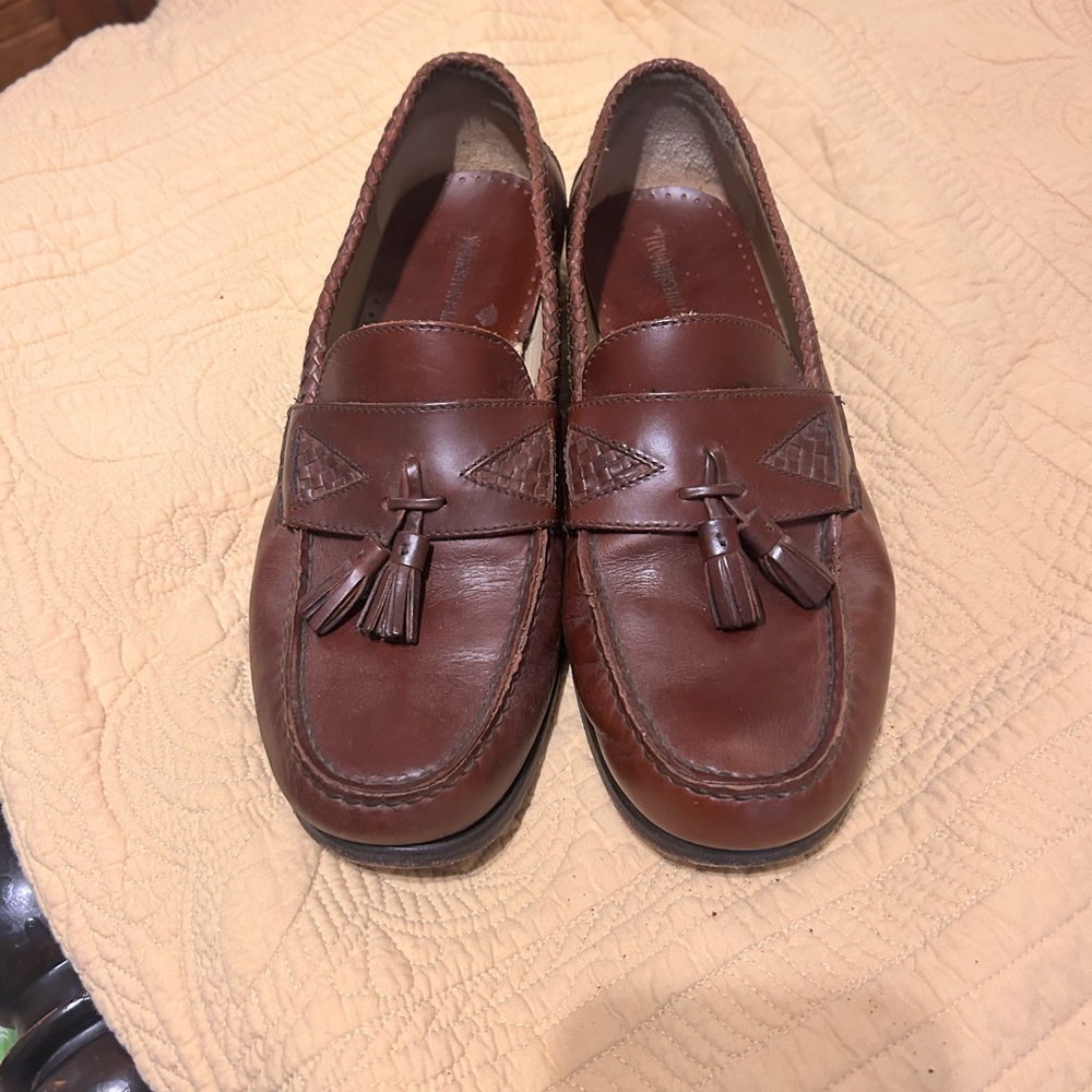 Johnston & Murphy Chestnut Leather Tassel Loafers